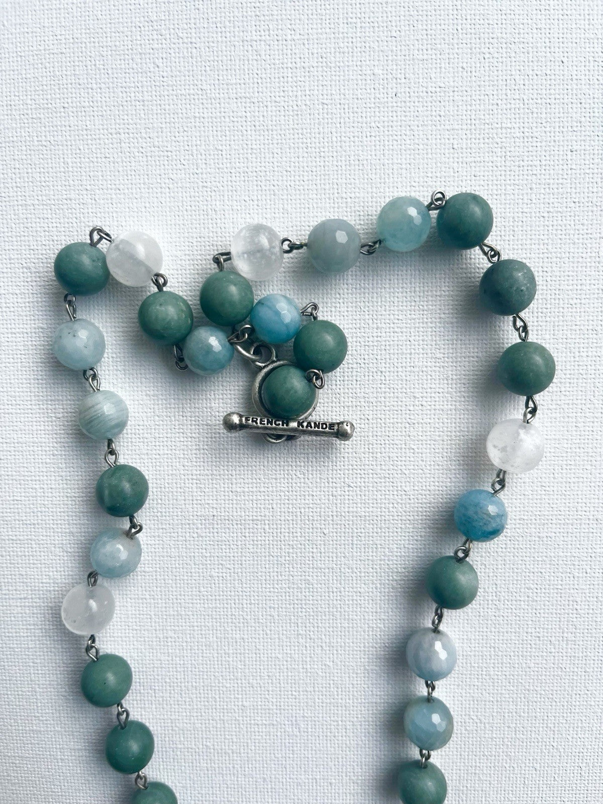 French Kande Turquoise Necklace With Silver Pendant