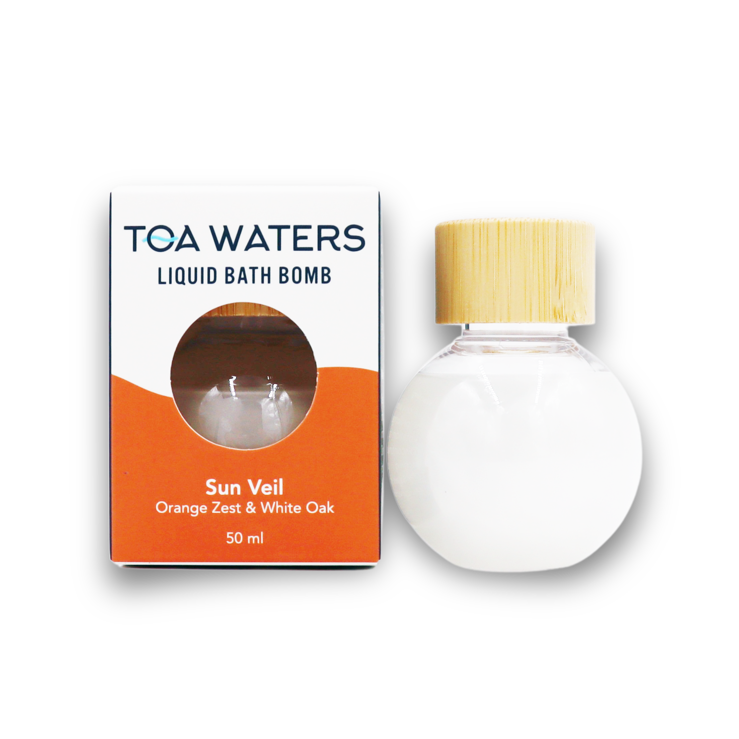 Sun Veil Liquid Bath Bomb - Orange Zest and White Oak